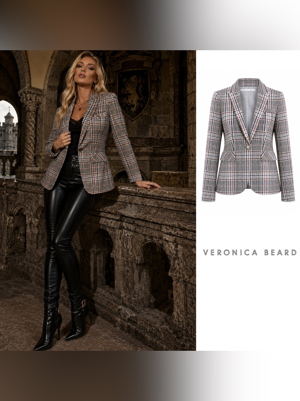 NEW Veronica Beard Houndstooth Fuller Dickey Jacket